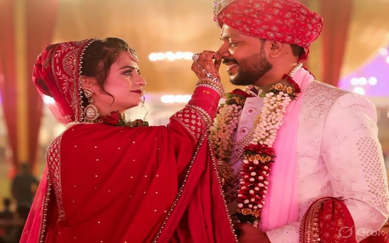 Gurugram News: "खुशियों की शुरुआत का वो दिन, जो अंततः एक त्रासदी में बदल गया: जागृति और अमित की शादी की एक तस्वीर।"